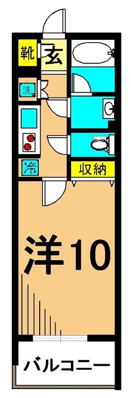 グレイスコート大森海岸(1K/10階)の間取り写真