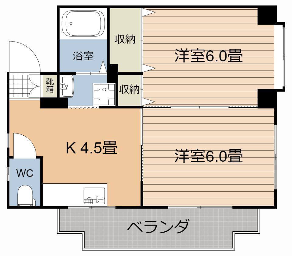 広木マンション(2K/2階)の間取り写真