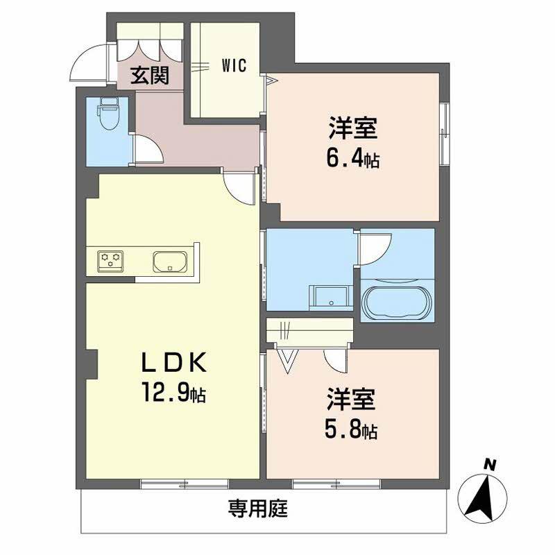 シャーメゾンSUN(1LDK/1階)の間取り写真