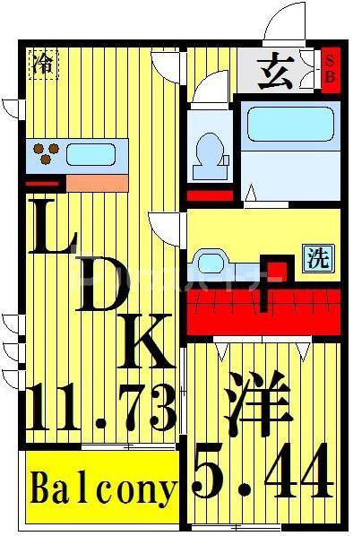 BLUMENLIED(1LDK/1階)の間取り写真