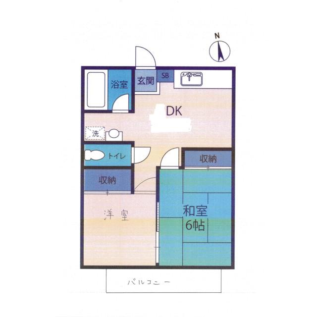 小川コーポ(2DK/2階)の間取り写真