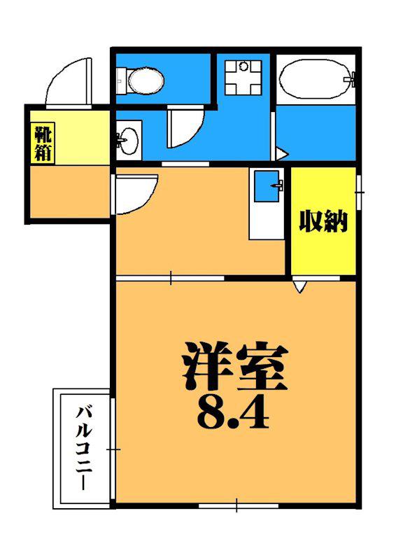 グラナド(1K/2階)の間取り写真