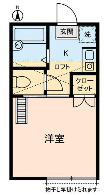 スリーワン(1K/2階)の間取り写真