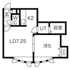 ブランネージュ(1LDK/2階)の間取り写真
