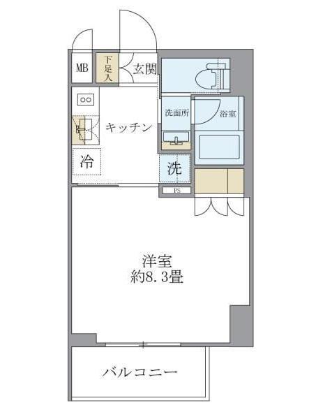 レクシード両国駅前(1K/5階)の間取り写真