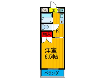 グリーンパレット小野(1K/1階)の間取り写真