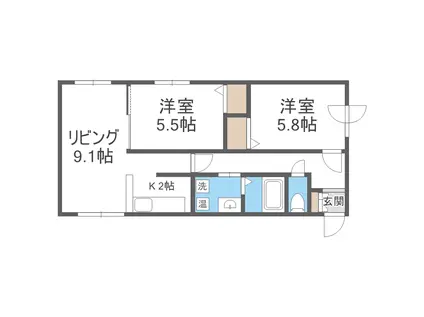 イーストコート894 イースト COURT(1DK/2階)の間取り写真