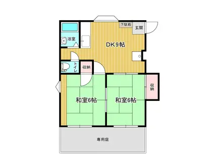 ガーデンハイツA(2DK/1階)の間取り写真