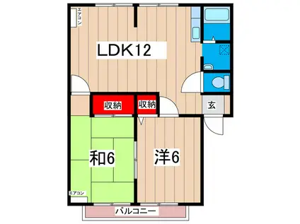 メゾンドリームA(2LDK/1階)の間取り写真