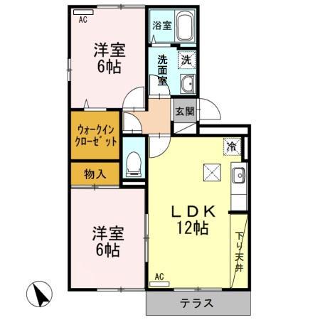 リビングタウン新潟 B102(2LDK/1階)の間取り写真