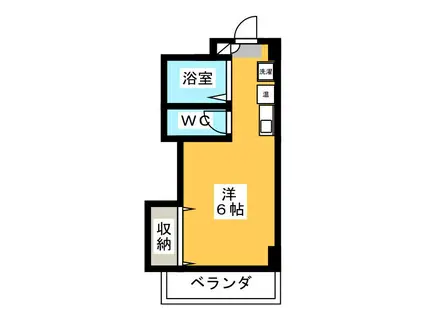 石坂ゼフィール(ワンルーム/5階)の間取り写真