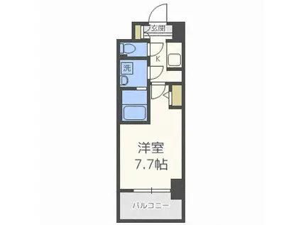 S-RESIDENCE難波イースト(1K/3階)の間取り写真
