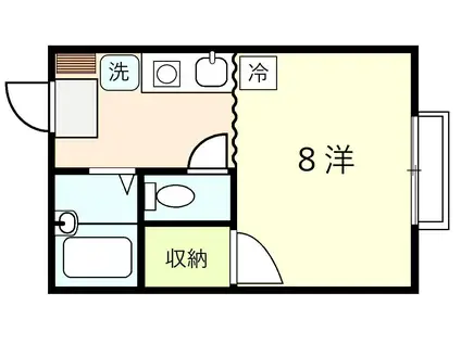 ふじハイツI(1K/1階)の間取り写真