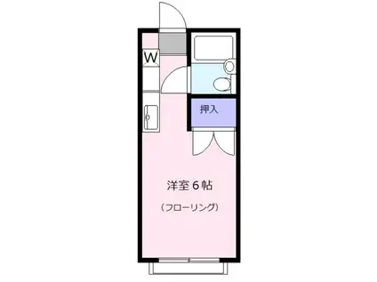 ハイム東つつじ(ワンルーム/1階)の間取り写真