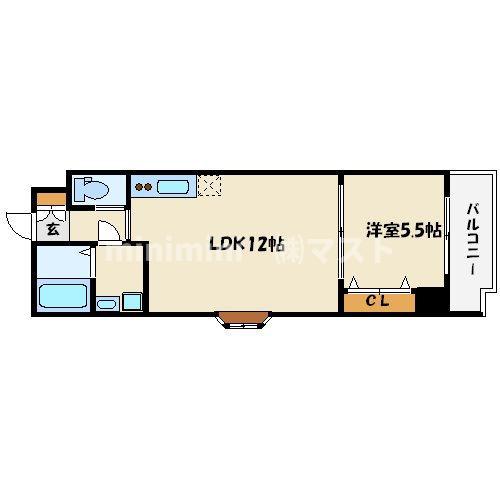 地下鉄長堀鶴見緑地線 松屋町駅 徒歩6分 10階建 築18年(1LDK/3階)の間取り写真
