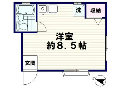 パークサイドヨシザワ(ワンルーム/1階)の間取り写真