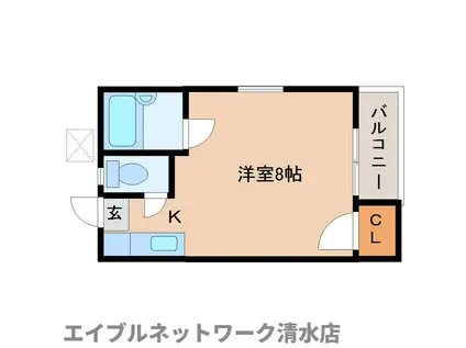 サンライズトリニティ松原B(ワンルーム/2階)の間取り写真