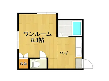 アントワープ坂井(ワンルーム/1階)の間取り写真