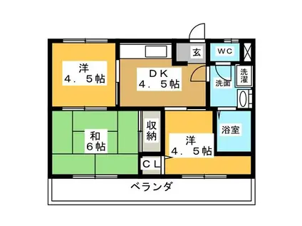 CASA大垣(3DK/2階)の間取り写真