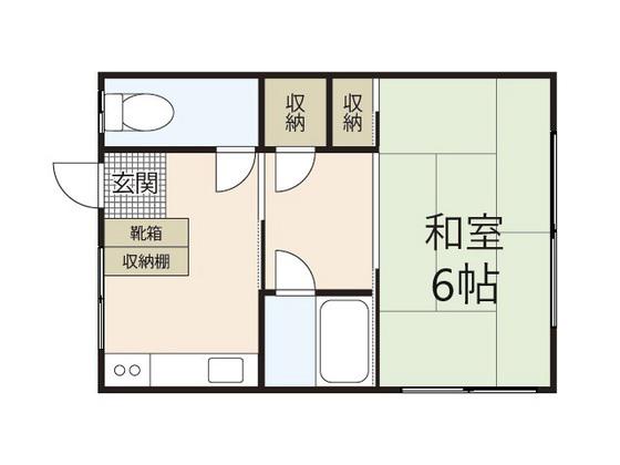 皆実町アパート(2K/2階)の間取り写真