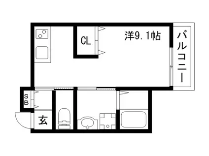 K-MAISONROCHE(ワンルーム/1階)の間取り写真
