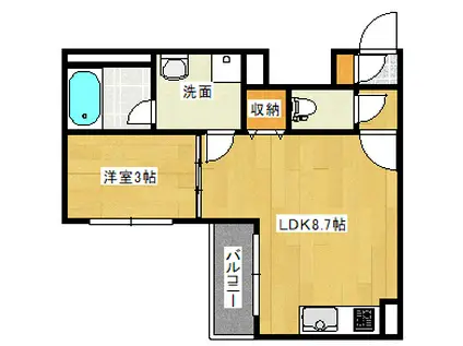 BRANCHE宇品(ワンルーム/4階)の間取り写真