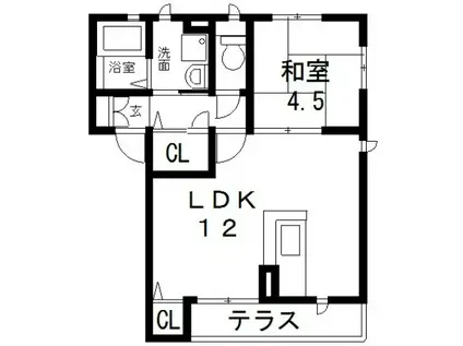 シャーメゾン アマヤハイツ(1LDK/1階)の間取り写真