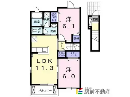 まりばさみII(2LDK/2階)の間取り写真