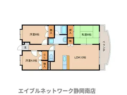 高田レジデンス(3LDK/1階)の間取り写真