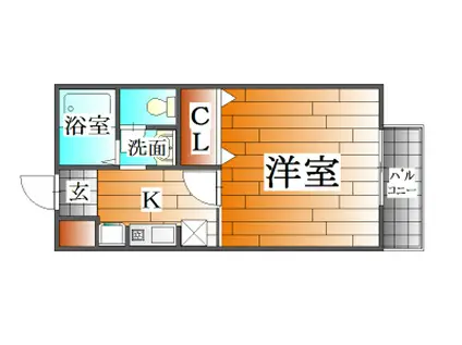 メゾクレール・ナカモトA(1K/1階)の間取り写真