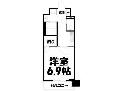 プラシード京都(1K/4階)の間取り写真