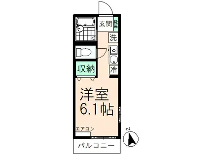 アネルバハイツA・B(1K/1階)の間取り写真