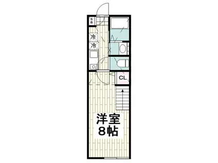 ハーミットクラブハウス桜山B棟(1K/1階)の間取り写真