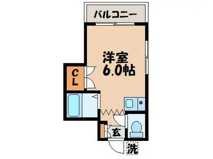 中村ビル(ワンルーム/4階)の間取り写真