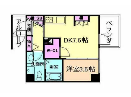 アドバンス西梅田IVエール(1DK/11階)の間取り写真