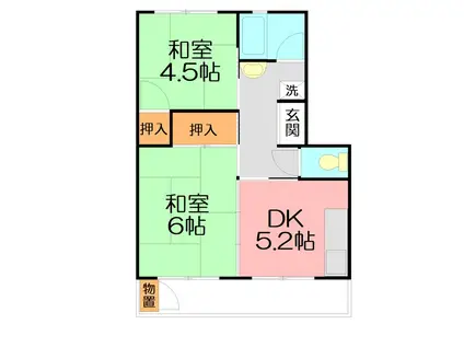 平塚田村(2DK/4階)の間取り写真