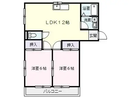 メゾン新栄I(2LDK/1階)の間取り写真