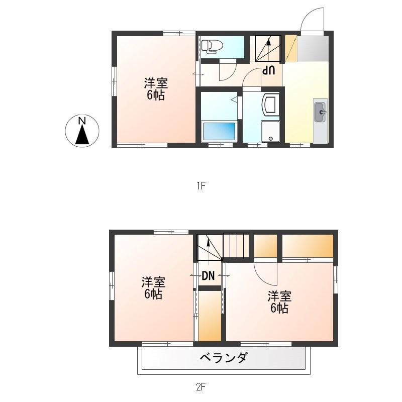 N&Yハイツ D(3K/1階)の間取り写真