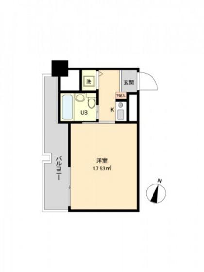 LION竹屋町(1K/4階)の間取り写真