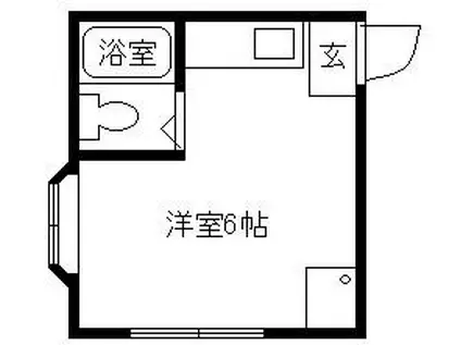 ヴィレッジカリアIV(ワンルーム/2階)の間取り写真