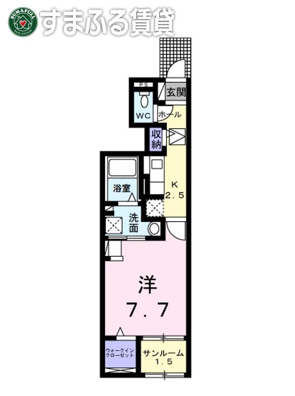 レスポワール ドゥ シュド(1K/1階)の間取り写真