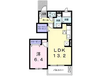 ブルーラグーン I(1LDK/1階)の間取り写真