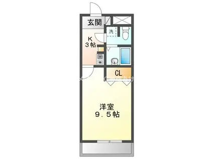 シャンテ豊橋(1K/2階)の間取り写真