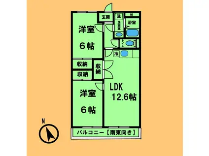 コンフォール南川(2LDK/1階)の間取り写真