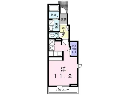 クオーレ M(ワンルーム/1階)の間取り写真
