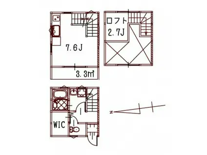 リノリノアパートメント吉島(ワンルーム/1階)の間取り写真