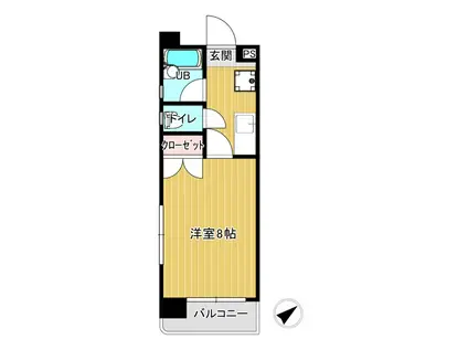 ユニテック九品寺(1K/3階)の間取り写真