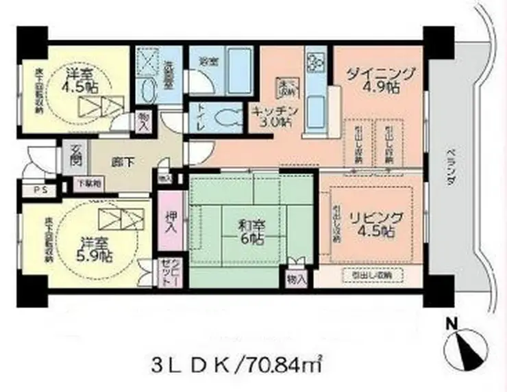 ルネス・アンティーム 3階階 間取り