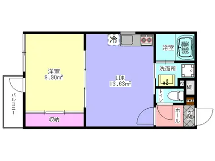 美-MING北里V(1LDK/3階)の間取り写真