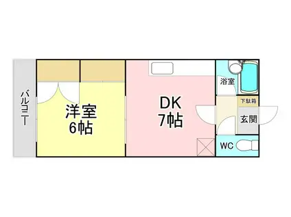 サンリバー葉山(1DK/3階)の間取り写真